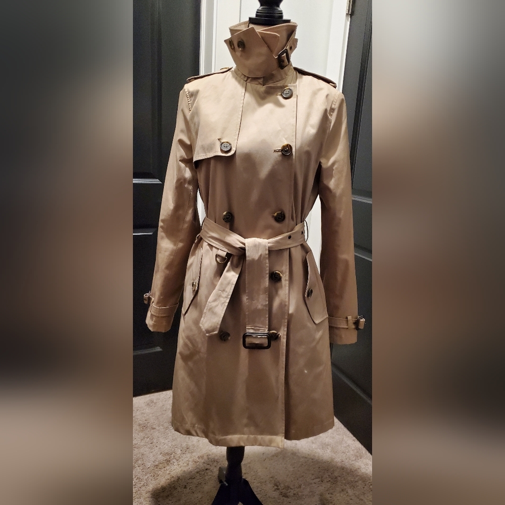Lauren Ralph Lauren Double-Breasted Trench Coat with soft removable liner - Tan